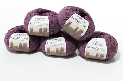 250 Gramm 100% Baby Alpaka Wolle 112m 4-4,5 Nadelstärke Nm 4/9 Strick-Häkel Garn Strickwolle Farbe: Fuchsia