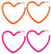 NYGGTYK 2 Paar herzförmige Ohrringe, rosa Ohrringe, Neon-Ohrringe, Acryl-Ohrringe, Retro-Ohrringe in Herzform, Liebesohrringe, Neon-Ohrring-Anhänger, rosa personalisierte Ohrringe (Rosenrot, Orange)