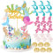 30 Stück Meerjungfrau Tortendeko für Geburtstag Mädchen, Schwanz Kuchendeko, Ocean Theme Toppers, Happy Birthday Cake Topper, für Frauen Babydusche Mermaid Party