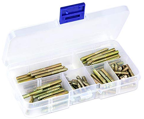 Risegun Hanger Bolt 110pcs M4 Dowel Screw Set, Double Ended Hanger Bolts for Woodworking, Furniture Connectors, Handrail Bolts, 4 cm Length, Steel Construction