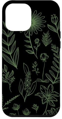 Hülle für iPhone 12 Pro Max Wildflower Salbeigrün Zeichenhülle Wildblumen