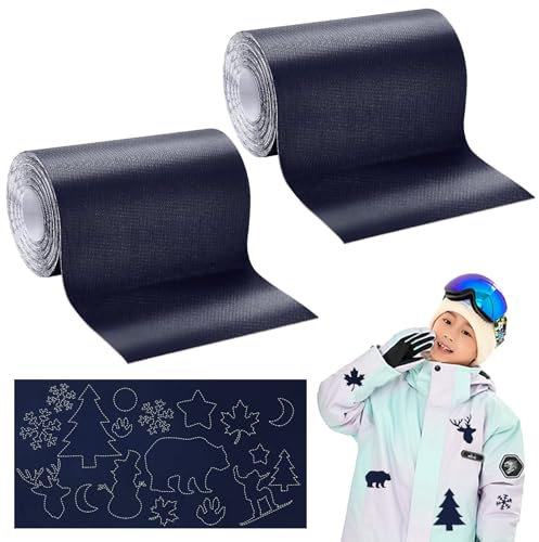 Daunenjacke Patches, Nylon Reparatur Patches Selbstklebende Kleidung Reparatur Patch Wasserdichter Schlafsack Patch für Jacke Kleidung Zelt Oberbekleidung Reparatur (Navy Blue)