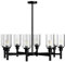 LUVODI Industrial Black Hanging Chandelier: 8-Light Farmhouse Pendant Lights Fixture Ceiling Lamp Rustic Candle Chandelier for Kitchen Island, Dining Room, Living Room