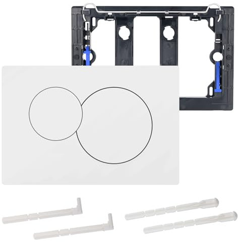 Pulsador Cisterna Pieza De Recambio De PláStico Cromado Para Cisterna De Inodoro Modelo Compatible Geberit Sigma01, Para Doble Descarga Placa (Plata Mate)