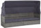 Utiny Sonneninsel Gartensofa Outdoor Loungebett Sonnenliege mit Stahlrahmen Gartenbett mit Baldachin Grau 205 x 62 x 124 cm Poly Rattan