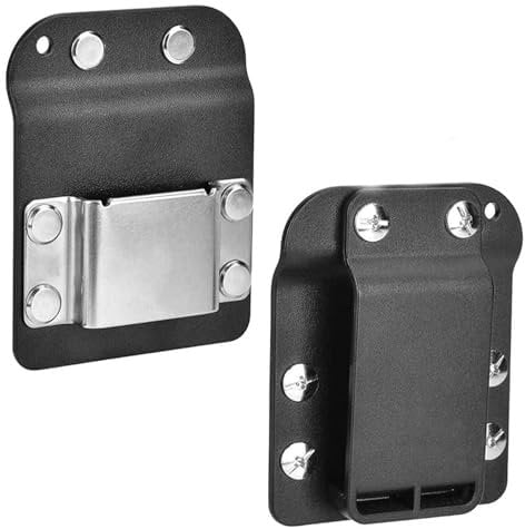 2Pcs Tape Measure Holder, Drill Holster, Low-Profile Measuring Tape Belt Clip Fits up To 2 Tool Belt, Durable Tape Measure Holder for Electricians, Carpenters, Plumbers, Tool Belt Accessories