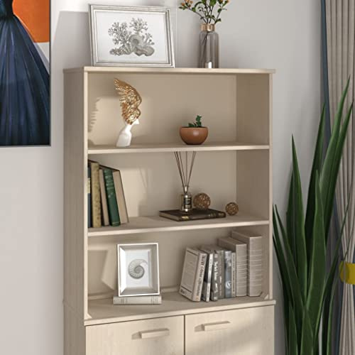 GeenYuu Highboard-Oberteil HAMAR Honigbraun, 85x35x100 cm, Massivholz Kiefer, robuster Schrankaufsatz mit 2 Böden, ideal für zusätzlichen Stauraum, rustikale Optik