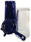 Blue Professional Boston Cocktail Shaker 28oz Tin, 16oz Boston Glass and Blue 4 Prong Strainer Bartender Set