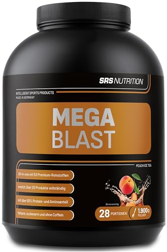 SRS Muscle - Mega Blast XL, 1.900 g, Pfirsich-Eistee | Complete All-in-one Master Stack | ersetzt über 20 Einzelprodukte | deutsche Premiumqualität
