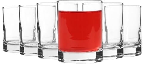 LAV 6x Clear 65ml Liberty Shot Glasses - Small Vodka Tequila Jelly Cocktail Mini Dessert Party Drinking Glass Cups Set