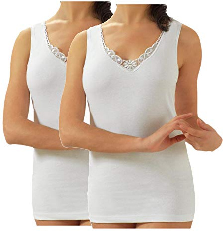 Chaleco Camiseta de tirantes finos ligeramente entallada para Mujer Pack de 2