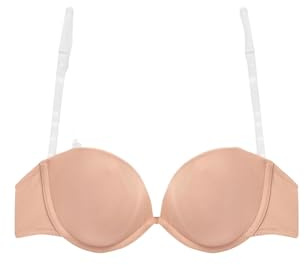 NEXT Damen Leicht gefütterter trägerloser Multiway-BH Multifunktions-BH mit transparentem Rückenteil Praline Nackt 85 D