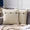 MIULEE Kissenbezug Dekorative Kissenhülle Leinenoptik mit Knöpfe Kissenbezüge Dekokissen Sofakissen Zierkissen für Sofa Schlafzimmer Wohnzimmer 2er Set 40x40 cm Milchweiß