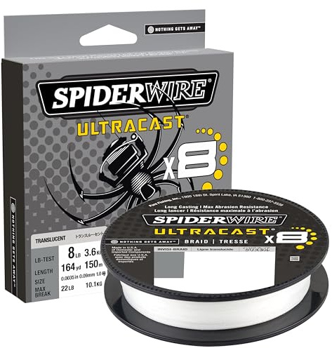 SpiderWire Superline Ultracast Braid, Invisibraid-Translucent, 6lb | 2.7kg, 164yd | 150m Fishing Line