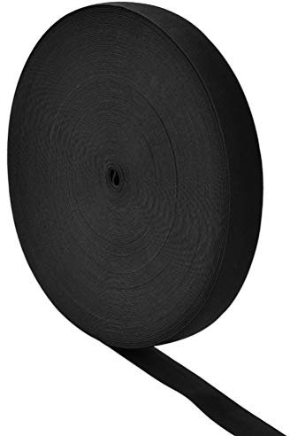 Banda Elástica 40M, Ancho 2CM,Cinta Elastica Costura, Rollo de Cinta de Hilo de Poliéster, Elastico Negro,Cinta de Poliester,Multifunción para Bricolaje, Costura, Envoltura -Negro