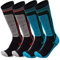 FINGER TEN Unisex Skisocken Herren Damen Kinder 2 Paar 31-34 35-38 39-43 Skistrumpf Baumwolle Sportsocken Skifahren Snowboard socken Für Mädchen Jungen,Thermosocken … (L, Blau/Grau)