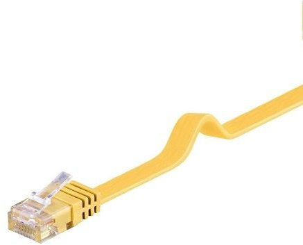 CABLEPELADO - Cable de Red plano UTP CAT6 - Cable Ethernet plano - cable trenzado - RJ45 - compatible PC, PS4, PS5, Xbox, Smart TV, server - Amarillo - 50 cm