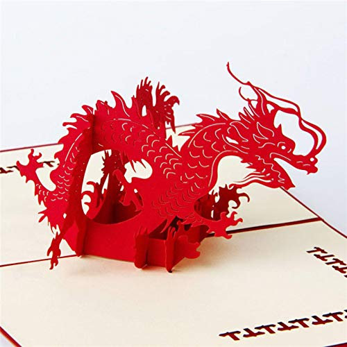 rrrrr 3D-Lasergeschnittene handgefertigte chinesische Fliege Drache Papier Einladung Karten Postkarte Business Geschenk Souvenir Sammlung
