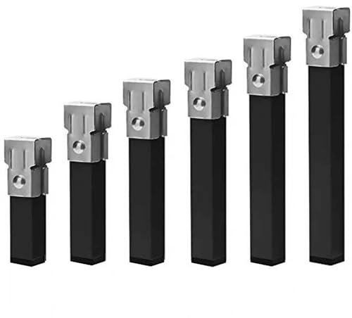 Miroytengo Lot de 6 pieds carrés 50 cm métalliques avec pince pour sommier tube 30 x 30 mm