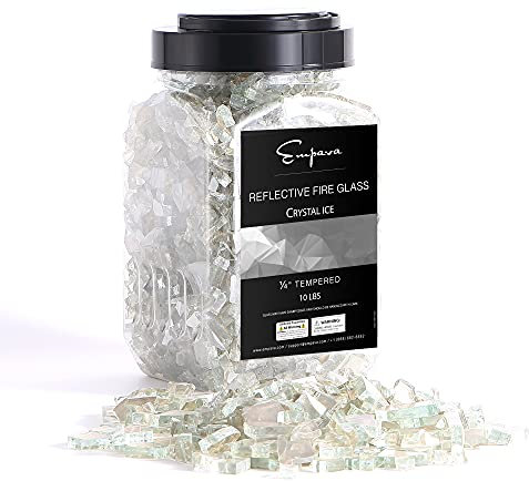 Empava 4,5 kg Reflektierendes gehärtetes Glas für Gas-Feuerstelle, Kristall-EIS