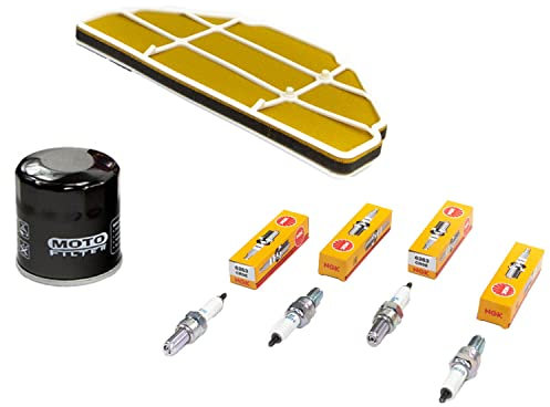 Wartungspaket Luftfilter + Ölfilter + Zündkerzen für Kawasa ki ZX-6R 600 Ninja ZX600GG ZX600GH ZX600J Bj 1998-2002