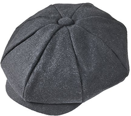 TOSKATOK Unisex Mens Ladies Plain 8 Panel Wool Blend Baker Boy Newsboy Flat Cap-2