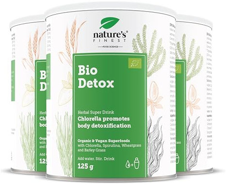 Nature's Finest BIO Detox Superfood Mix - Pulver zur Entgiftung des Körpers mit Hohem Protein, Ballaststoff, Eisen und Vitamin C - Vegan, 375 g