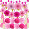 ZERODECO Party Deko, 41 Stück Rosa Party Dekoration Papier Pompoms Girlande für Partydekorationen Geburtstag Set Bachelorette Babyparty Brautparty Hochzeiten Baby-Duschen Feste