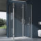 doporro Box Doccia Rettangolare 90x120x195cm con Piatto Doccia Nero | Cabina Doccia ad Angolo Doppia Porta Battente in Vetro Temperato Trasparente Easy Clean | Ravenna66K