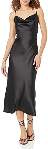 The Drop Robe Nuisette pour Femme, Col Bénitier, Scarlett, Noir, Taille M
