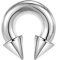 ZS Chirurgenstahl Spike Hufeisen Circular Barbell Ringe, 00G 0G 2G 4G 6G 8G 12G 16G Dick PA Rings, CBR Nasenring Septum Ohr Piercing Körperschmuck (Silber,2G,12mm)