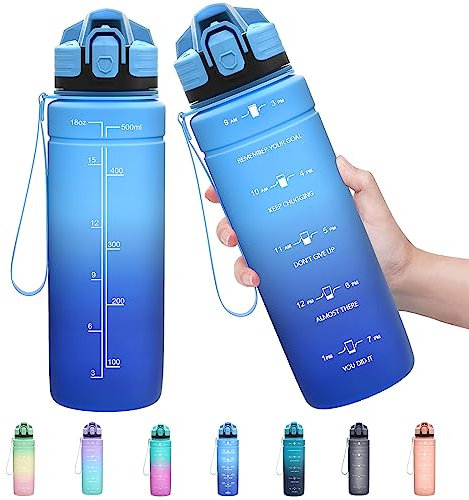 Zounich Trinkflasche Kinder Auslaufsichere 1L/700ml/500ml-BPA frei trinkflaschen Sport tritan Kunststoff Wasserflasche für Fahrrad, Schule, kohlensäure geeignet, spülmaschinenfest Sportflasche