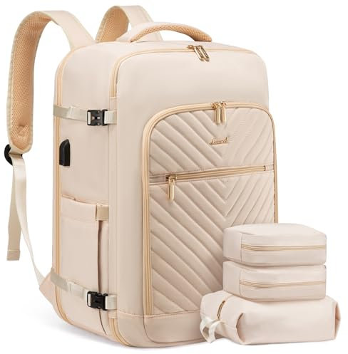 LOVEVOOK Reiserucksack Damen Rucksack Handgepäck Flugzeug 17.3 zoll Laptop Rucksack Wasserdicht 30-40L Reisetasche Groß Travel Backpack Women mit Kosmetiktasche Weekender Bag mit USB für Reise Arbeit