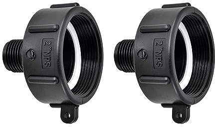 MuziZy 2 Stück IBC Tote Adapter 275 330 IBC Adapter Feingewinde 2 Zoll NPS Wasser Gartenschlauch Adapter Stecker