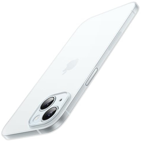 JETech Ultra Slim Case for iPhone 15 6.1-Inch, Camera Lens Cover Full Protection, Lightweight Matte Finish PP Hard Minimalist Case, Support Wireless Charging (Frosted Clear)
