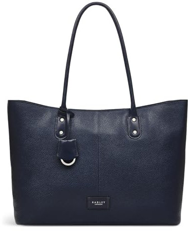RADLEY London - Southwark Lane -Leather Large Tote Bag with Zipper - Ideal Womens Work Bag with Top Handle or Laptop Bag, Ink, L