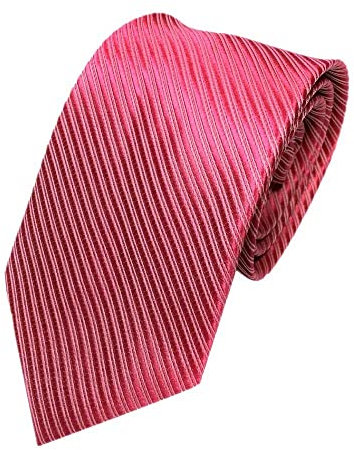 BOTCAM Cravatta da uomo da festa cravatta a righe classica tessuta da sposa cravatta bianca da donna, rosa intenso, Taglia unica
