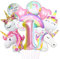Luftballon Einhorn 1, 3D Folienballon Einhorn, Zahl 1 Folienballon, XXL Unicorn Ballon Set, Luftballon Regenbogen Stern Herz, für Mädchen Geburtstags Festival Party Dekoration