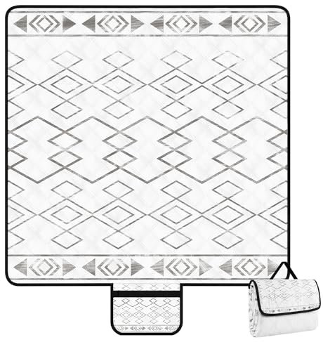 Picknickdecke Wasserdicht Waschbar, 200 x 200 cm Extra Große Stranddecke Sandfreie Mit Tragegriff, Leicht Tragbar Picknick Decke für 4-6 Personen, Picnic Blanket für Camping, Strand , BBQ, Outdoor