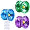 Tokaneit Anfänger JoJo Spielzeug, Aluminiumlegierung YoYo, Responsive Yoyo 3 Stück, Professioneller Yo-Yo-Ball, Konzipiert für Anfänger und Geeignet für Kindergeburtstagsgeschenke (Blau Grün Violett)