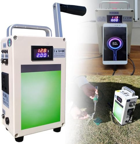 HENGCMM Generatore a manovella, USB Portatile generatore di Corrente di Emergenza di Alimentazione Manuale Caricatore di Emergenza per Campeggio all'aperto Giardino generatori