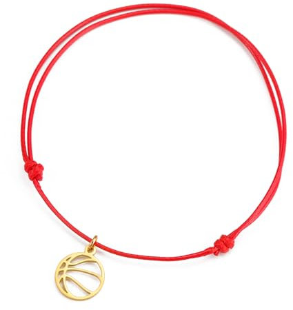 TEAMER Basketball Armband Basketball Wachs Seil Chian Armband Edelstahl Einzigartiger Sportschmuck für Basketball-Liebhaber (Gold)
