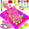 Set Magic Sand Kinder 1,5 kg + Formen kinetischen Sand Kinder 3 4 5 Jahre bunt sensorischer Sand für Kinder kreatives Spielzeug Kinder Geschenkideen Kind Mädchen - Rosa