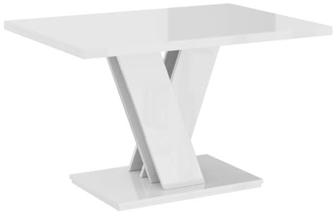 PROROOM FURNITURE - Malvi Mini - Couchtisch 100x70 Höhe 60 cm - Kaffeetisch Rechteckig - Sofatisch - Coffee Table - Wohnzimmertisch Modern - Beistelltisch Klein - Weiß Hochglanz