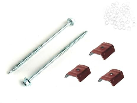 Kit fissaggio lamiere lastre grecate - VITI + RONDELLE + CAPPELLOTTI (Conf. 100 pz - Viti autoperforanti da 80 + Cappellotti RS + Rondelle)