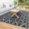 Outsunny Tapis d'extérieur réversible 1,8 x 2,7 m, tapis de sol au motif diamant, en PP résistant aux intempéries, sac de transport inclus, tapis extérieur terrasse, pique-nique, camping, noir et gris