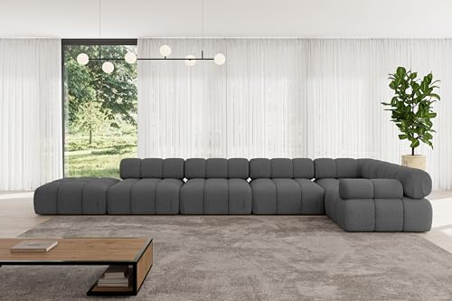 ALTDECOR Modulares Sofa Ecksofa in L-Form Corner modular Sofa Eckcouch Couch Wohnlandschaft Cauchsofa Polstersofa Felto-L3-475x190x70 cm Grau