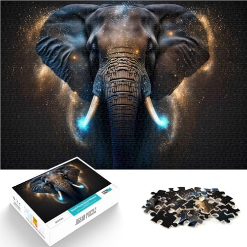 Denkspiel Elefantenporträt Leuchtend 1000-Teile-Puzzle für Erwachsene 50x75cm Wunschliste mit dem Weihnachtsmann für ab 14 Jahren