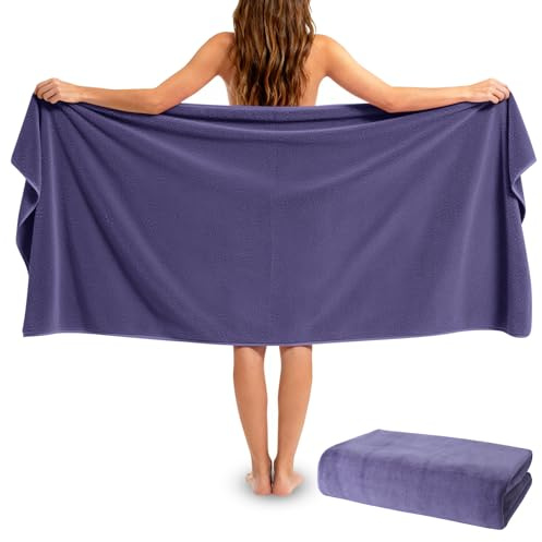 SUPRBIRD Badetuch,100 x 200 cm XXL-Größe Extra großes Reisen Badehandtuch,Mikrofaser Badetuch,Saunatuch,Saugstark & Weich, geeignet für Outdoor Sportarten,Reisen,Strand