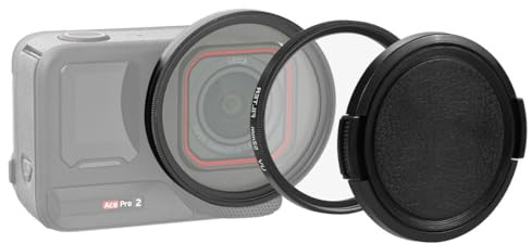 PULUZ 52mm UV Lens Filter Compatible with Insta360 Ace Pro 2 with Lens Adapter Ring & Lens Cover, Camera Lens Protector Head Filter Set